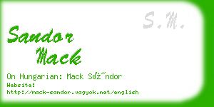 sandor mack business card